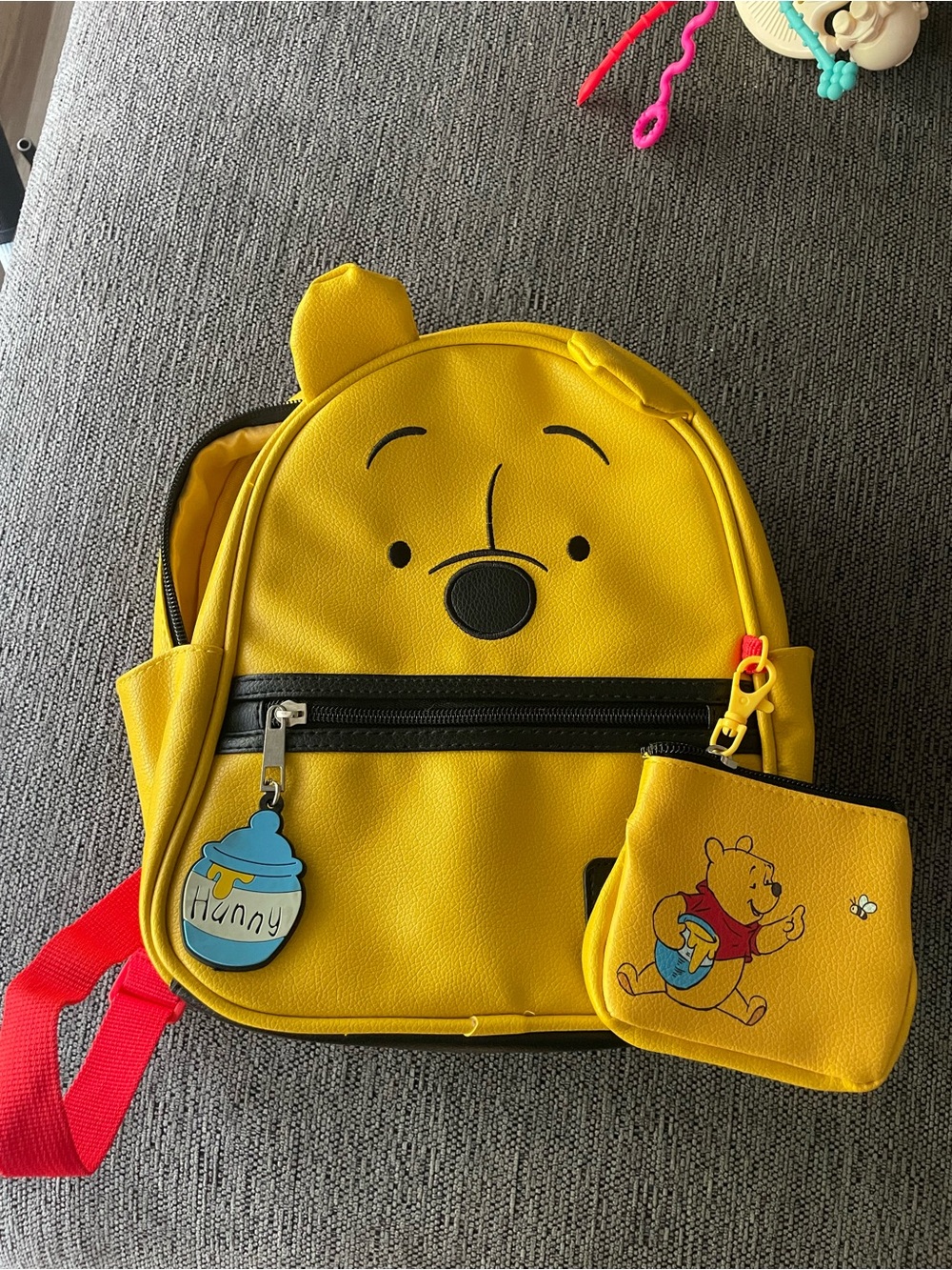 Disney Yellow Winnie-the-Pooh Kids Backpack with Matching Pouch